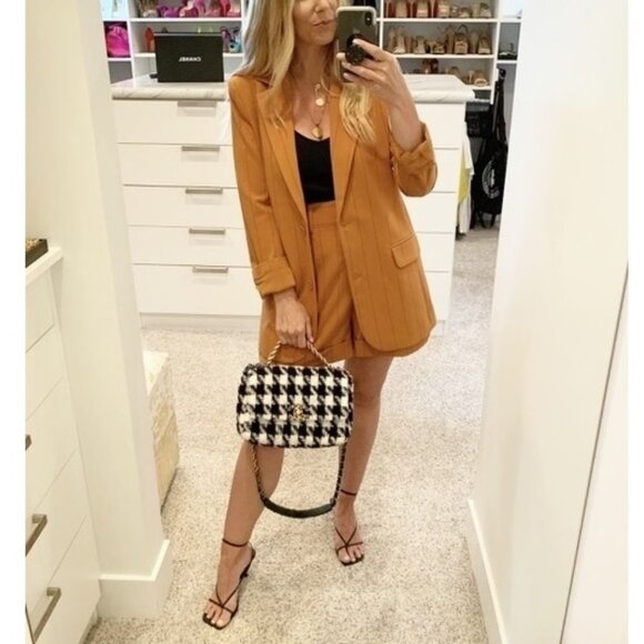 Danielle Bernstein Pinstriped Boyfriend Jacket - Picture 3 of 8